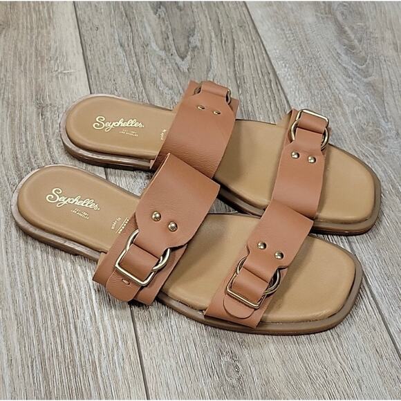Seychelles Size 9 1/2 Cognac Admire Me Leather Sandals - Picture 1 of 7